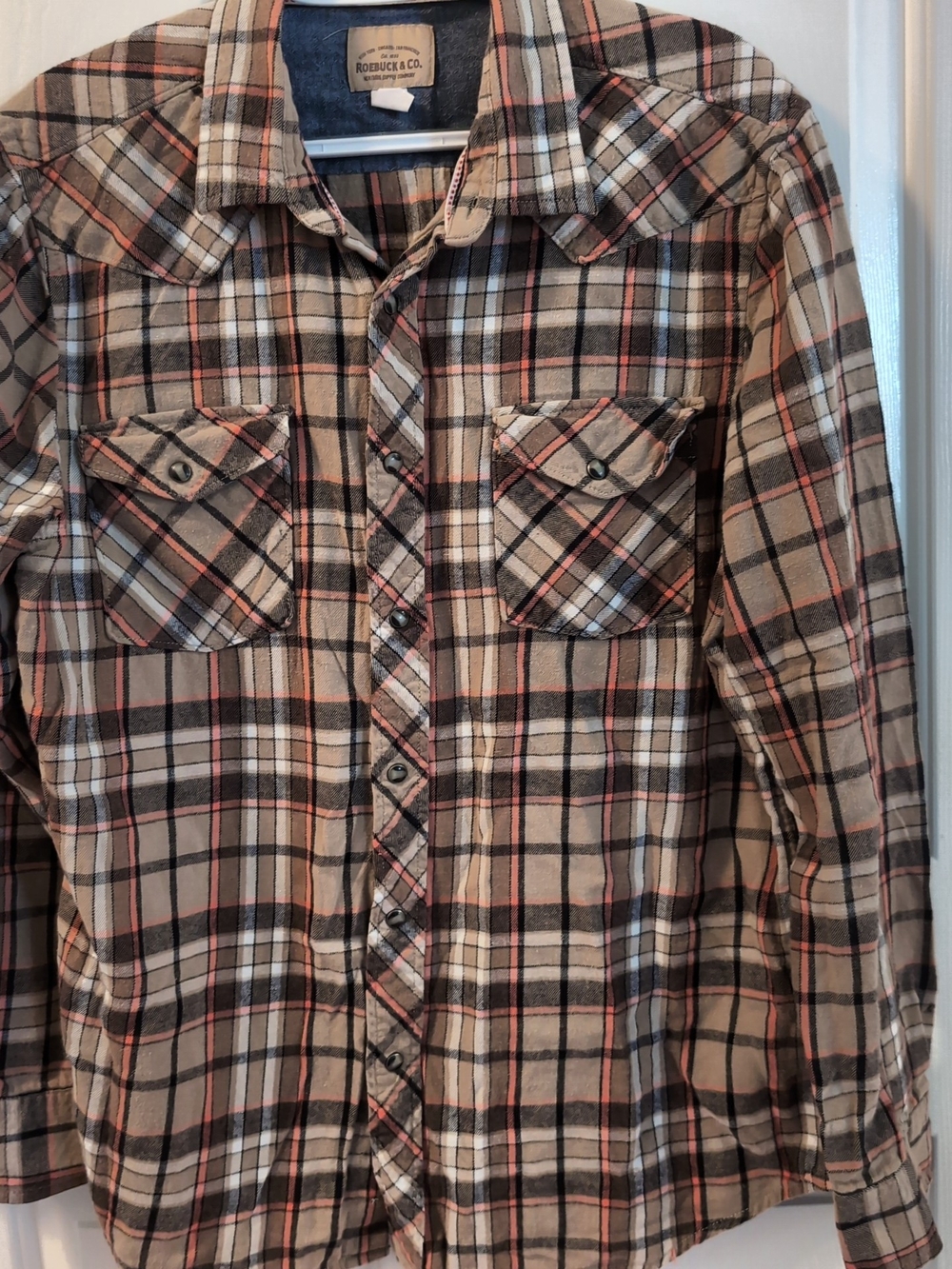 Robuck & Co. Beige Plaid Button-Up Shirt